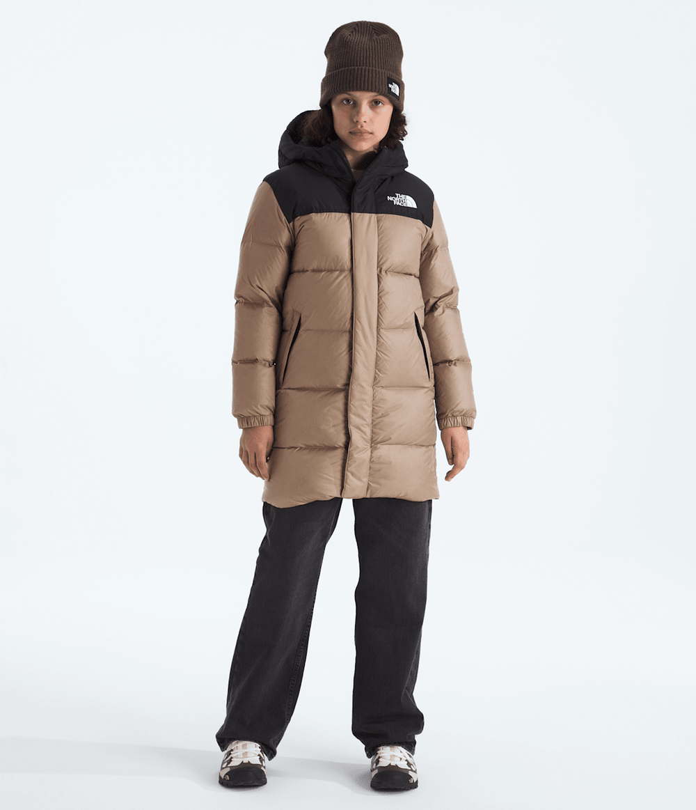 Boys’ & Girls’ Nuptse Long Parka Mushroom Grey