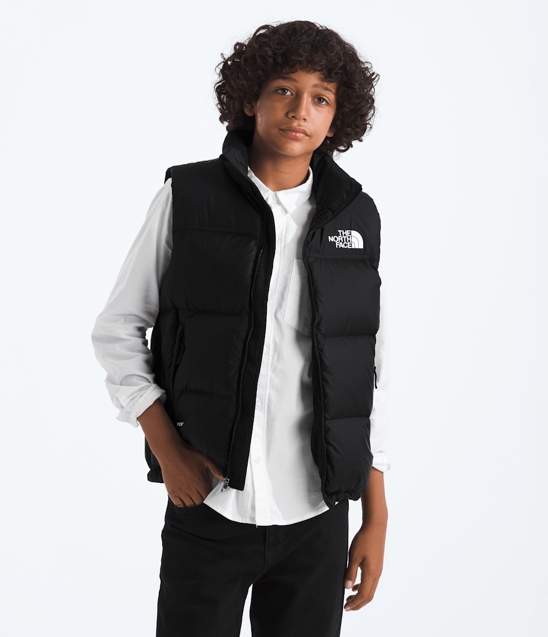 Boys’ & Girls’ 1996 Retro Nuptse Vest TNF Black/TNF Black/Recycled down