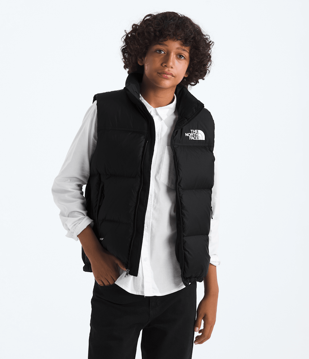 Boys’ & Girls’ 1996 Retro Nuptse Vest TNF Black/TNF Black/Recycled down