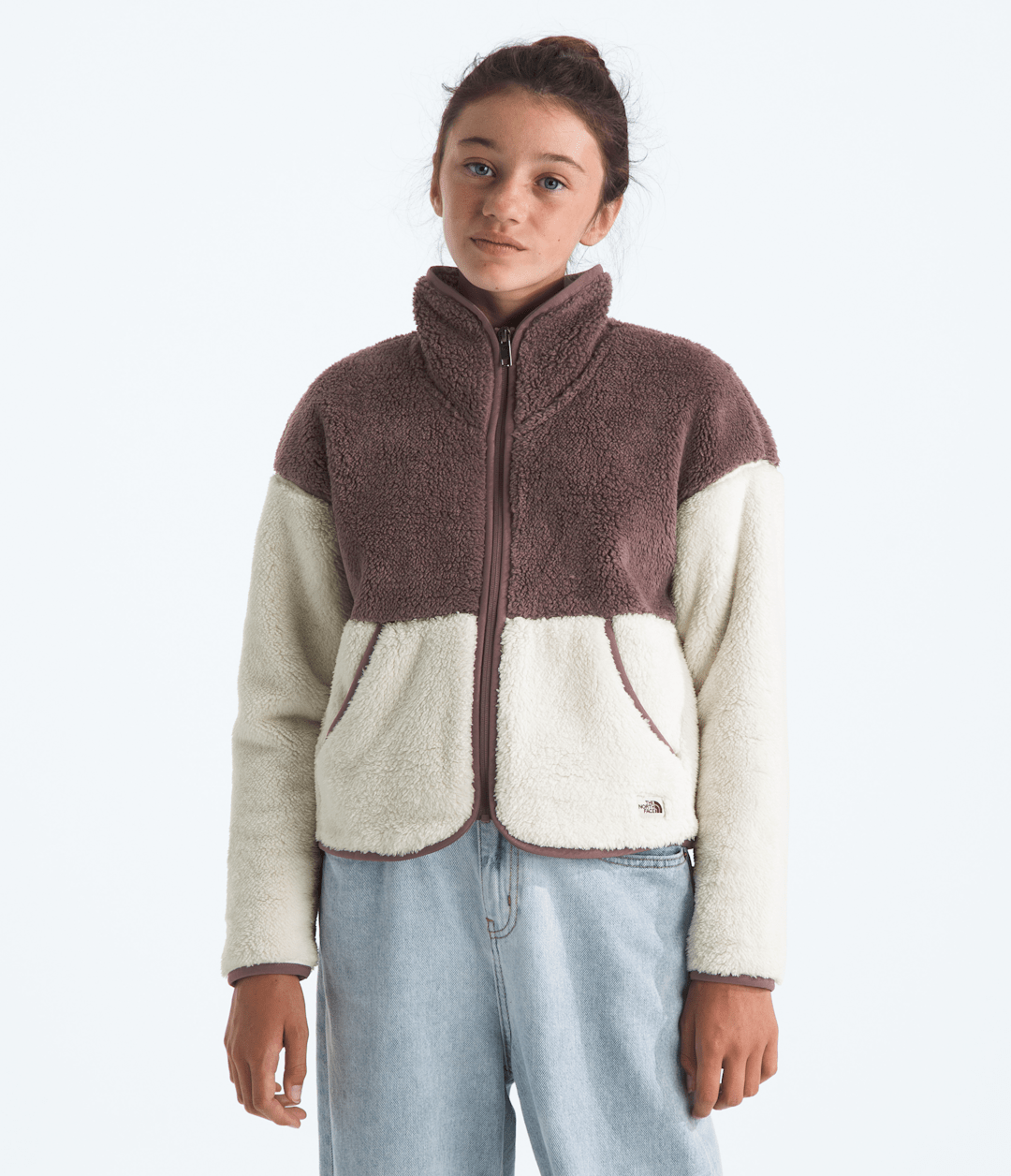 Girls’ Cabin Fleece Full-Zip Jacket Tawny Quartz/White Dune