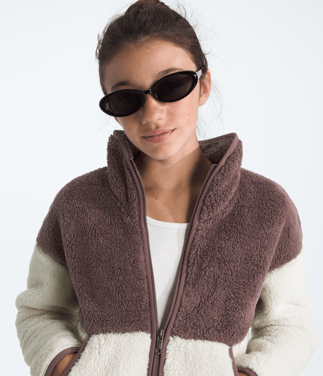 Girls’ Cabin Fleece Full-Zip Jacket Tawny Quartz/White Dune