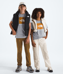 Boys’ & Girls’ Box NSE Novelty Short-Sleeve Tee—Graphic 2 TNF Pale Grey Heather/Summit Gold Regenerative Ink Print