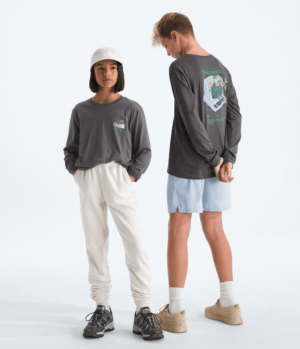 Boys’ & Girls’ Evolution Disconnect Long-Sleeve Tee—Graphic Anthracite Grey