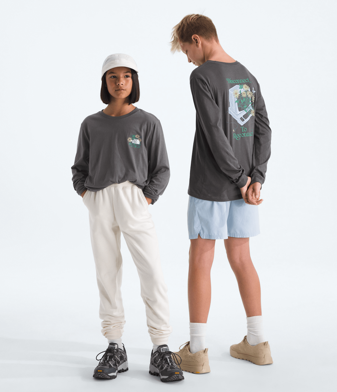 Boys’ & Girls’ Evolution Disconnect Long-Sleeve Tee—Graphic Anthracite Grey