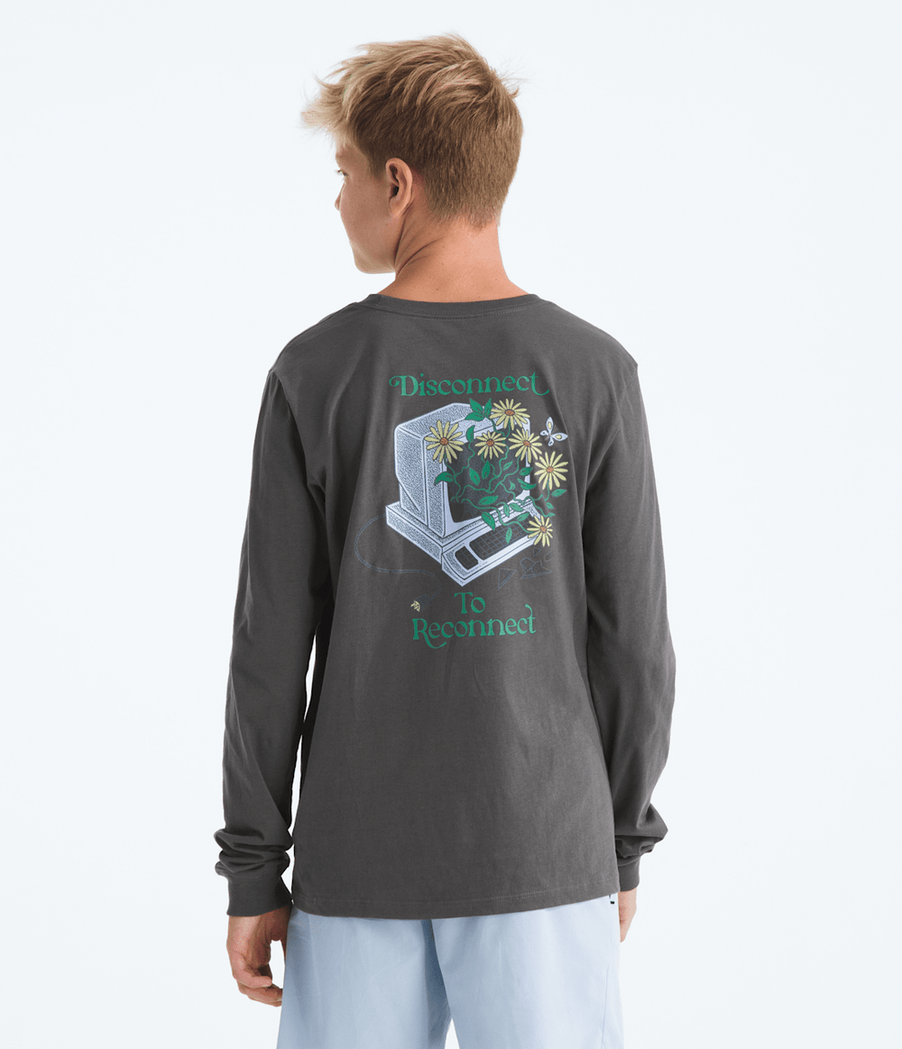 Boys’ & Girls’ Evolution Disconnect Long-Sleeve Tee—Graphic Anthracite Grey