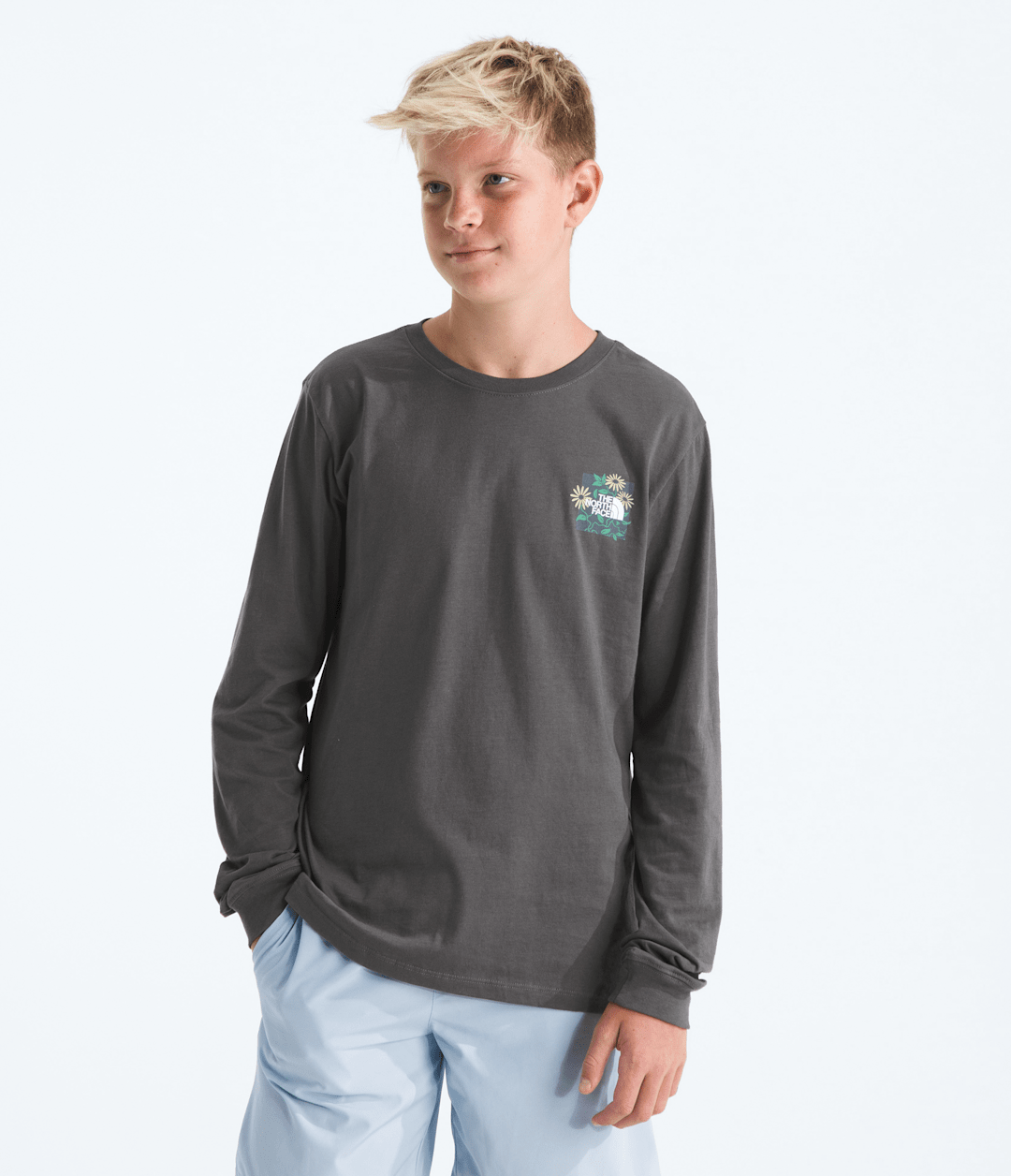 Boys’ & Girls’ Evolution Disconnect Long-Sleeve Tee—Graphic Anthracite Grey