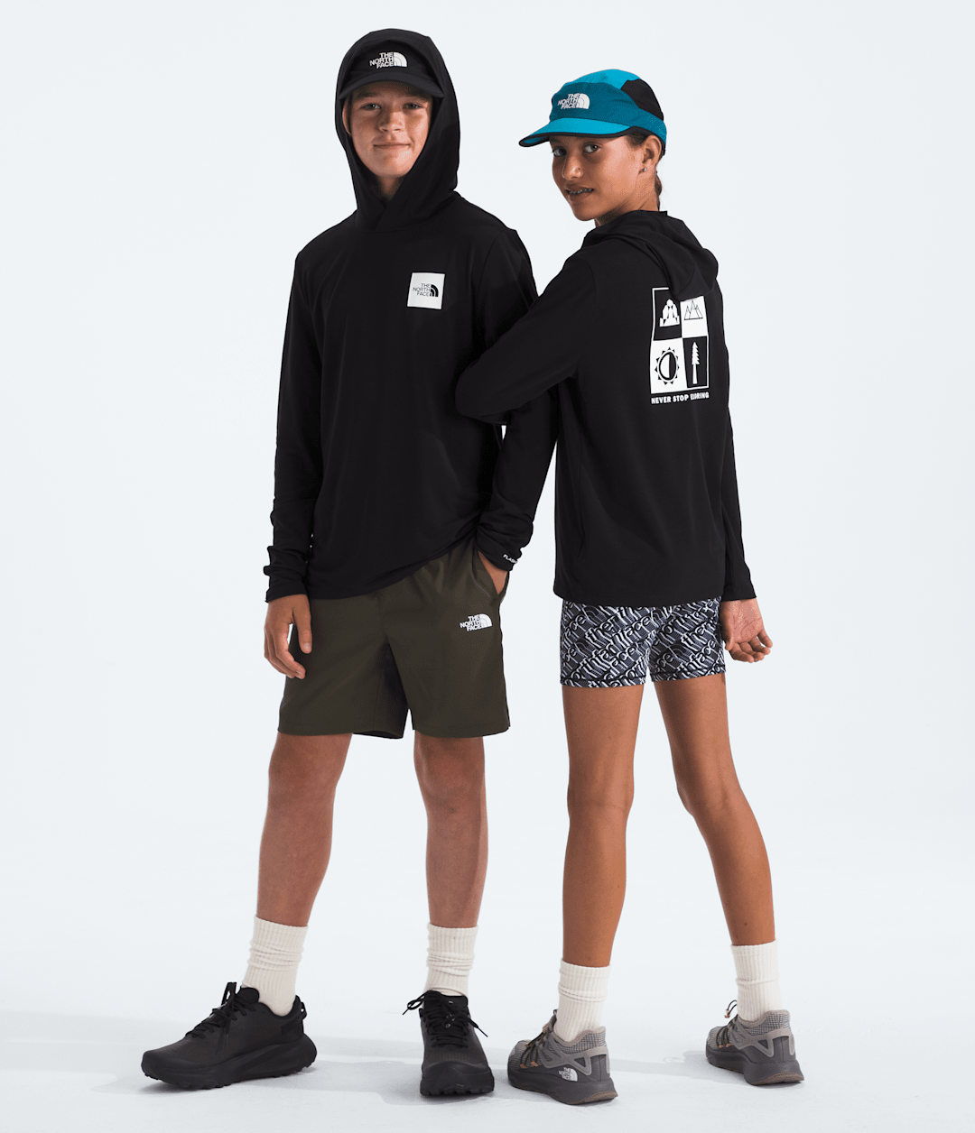 Boys’ & Girls’ Adventure Long-Sleeve Hoodie—Graphic TNF Black