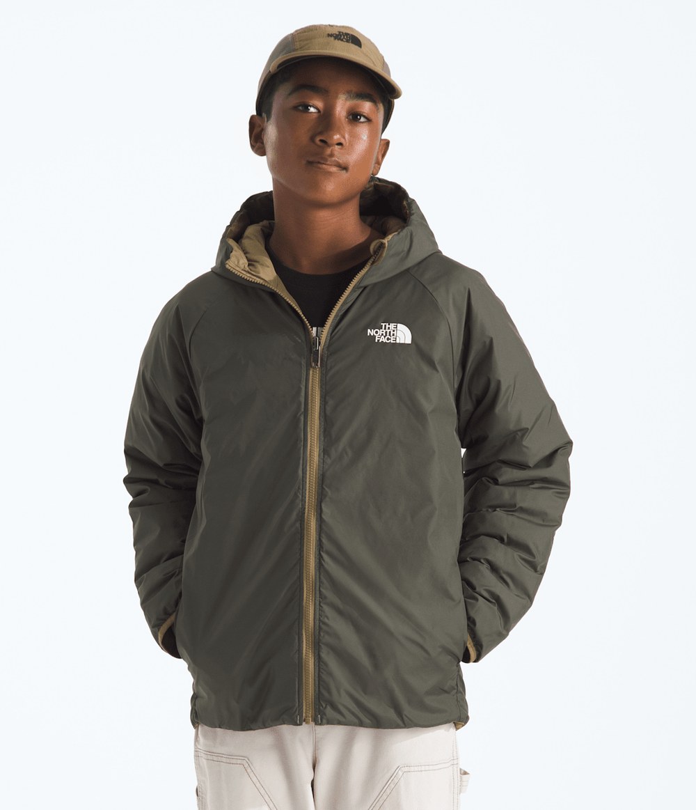 Boys’ Reversible Perrito Hooded Jacket Cedar/New Taupe Green