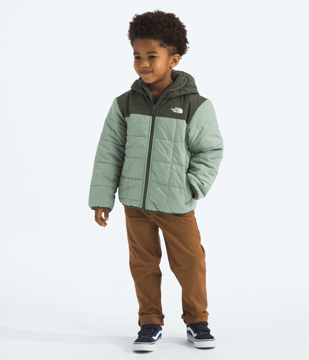 Kids’ Reversible Shasta Full-Zip Hooded Jacket Slate Moss/New Taupe Green