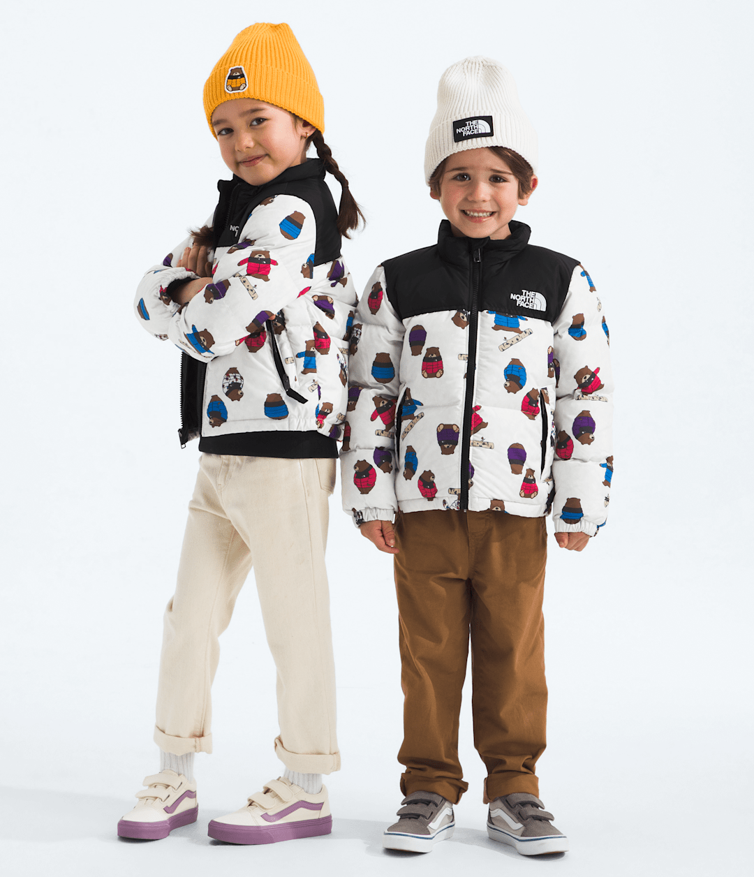 Kids’ 1996 Retro Nuptse Jacket—Print Nuptse Bears Print TNF White