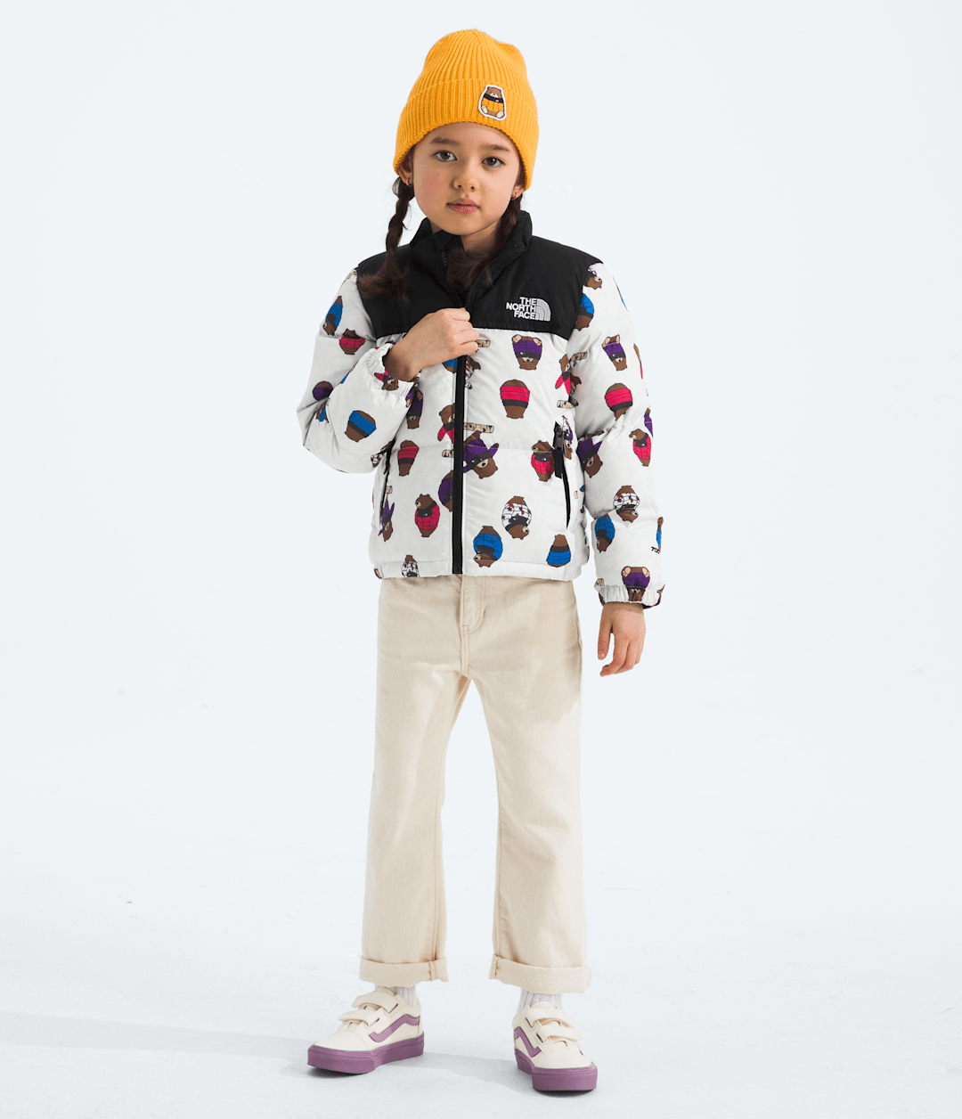 Kids’ 1996 Retro Nuptse Jacket—Print Nuptse Bears Print TNF White