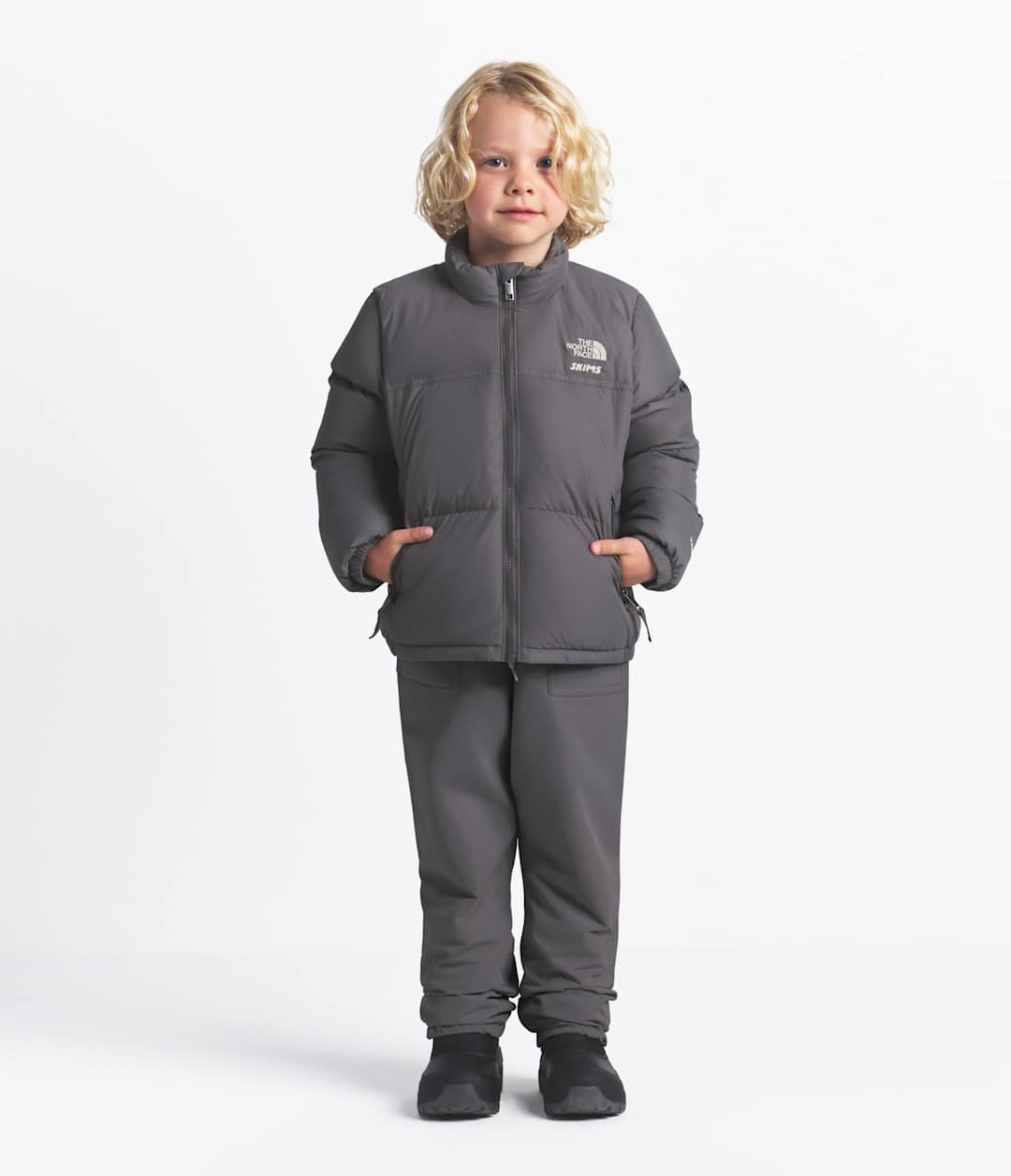 The North Face X SKIMS Kids' 1996 Nuptse Jacket Sk Gunmetal