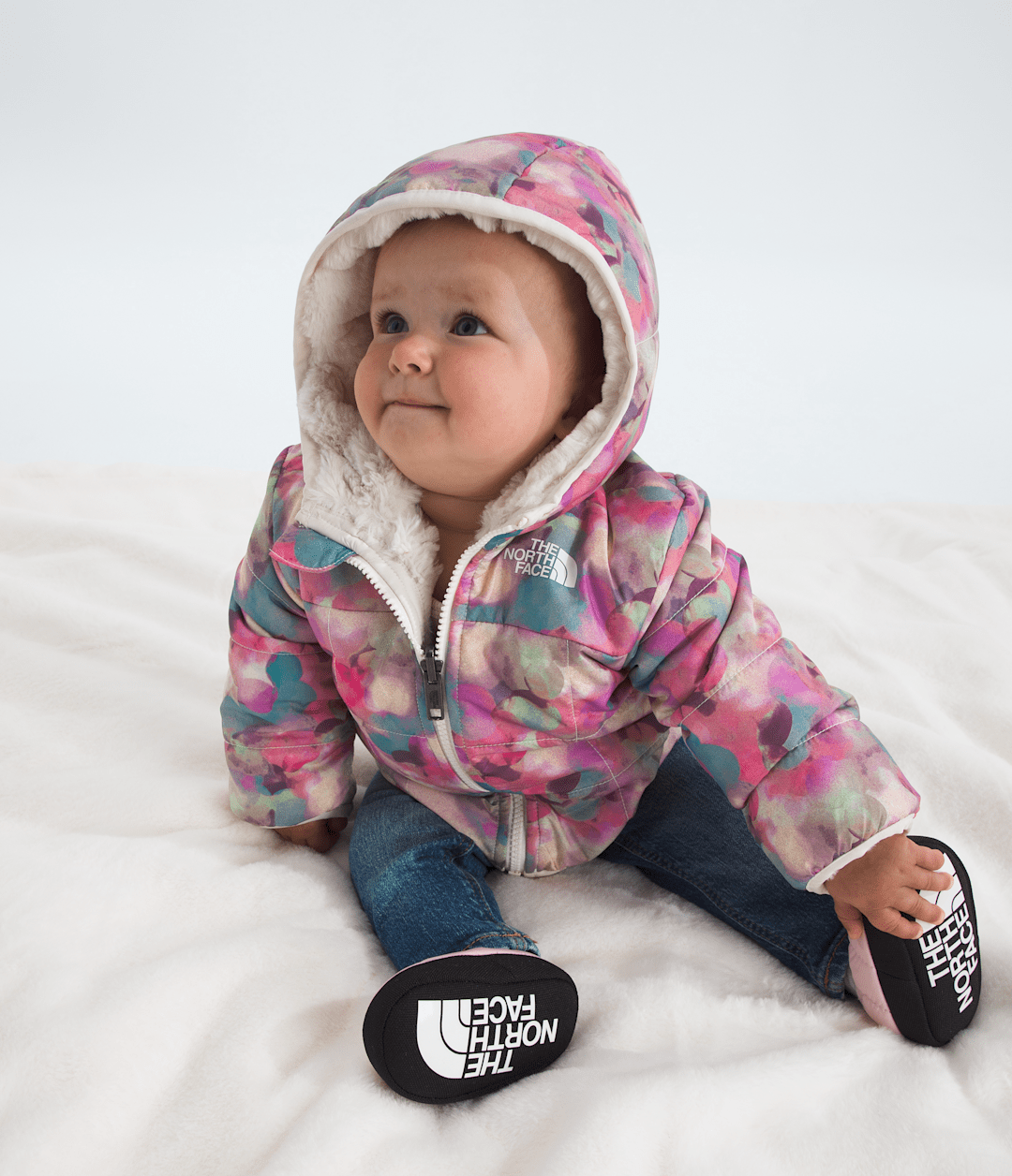 Baby Girls’ Reversible Shasta Full-Zip Hooded Jacket—Print Lite Lilac Lens Flare Print