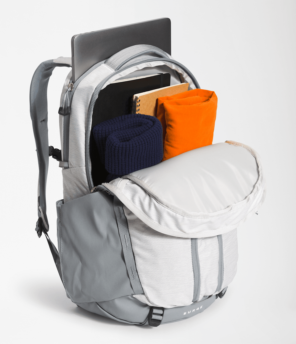 Women’s Surge Backpack TNF White Metallic Melange/Mid Grey