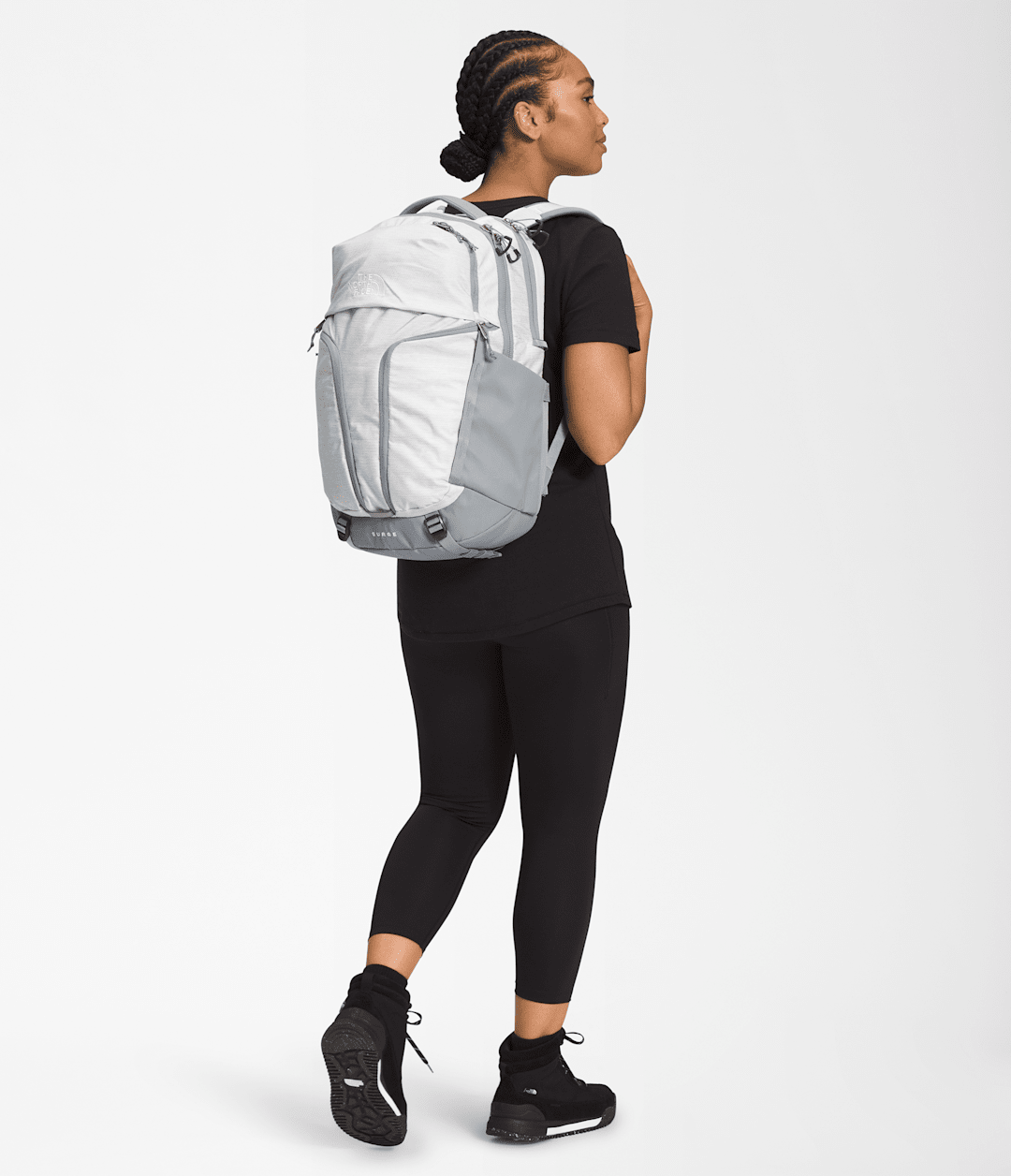 Women’s Surge Backpack TNF White Metallic Melange/Mid Grey