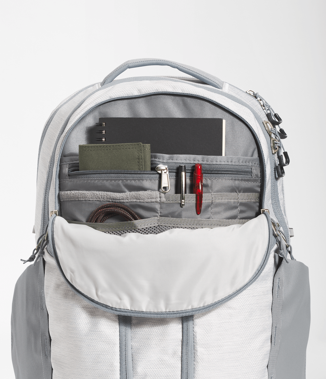 Women’s Surge Backpack TNF White Metallic Melange/Mid Grey