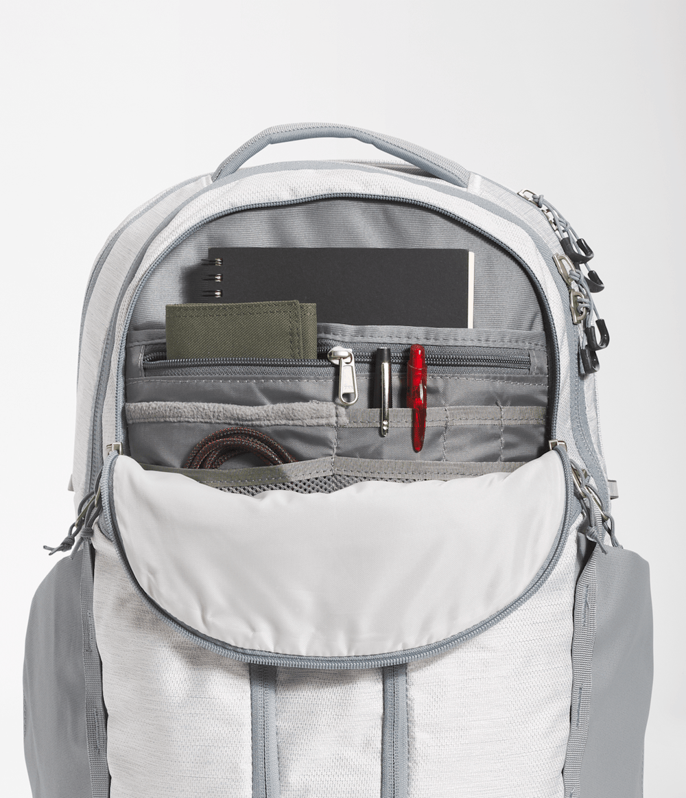 Women’s Surge Backpack TNF White Metallic Melange/Mid Grey