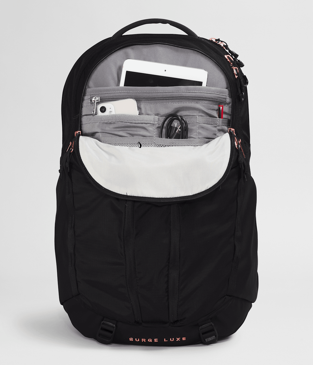 Women’s Surge Luxe Backpack TNF Black/Burnt Coral