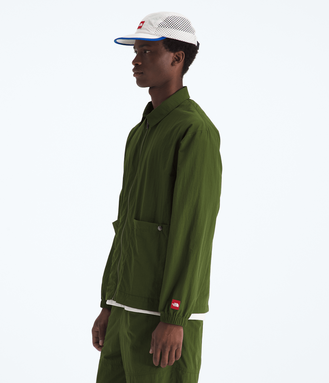 Men’s TNF™ Red Box Nylon Long-Sleeve Shirt Woodland Green