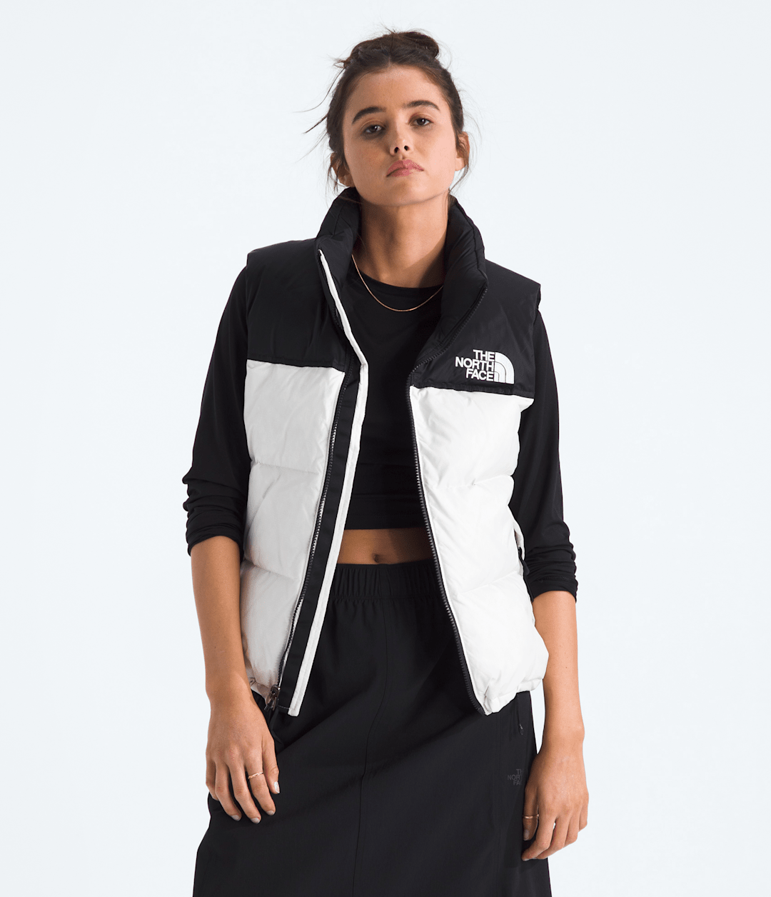 Women’s 1996 Retro Nuptse Vest White Dune/TNF Black/Recycled Down