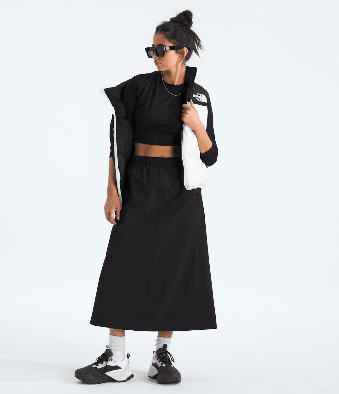 Women’s 1996 Retro Nuptse Vest White Dune/TNF Black/Recycled Down