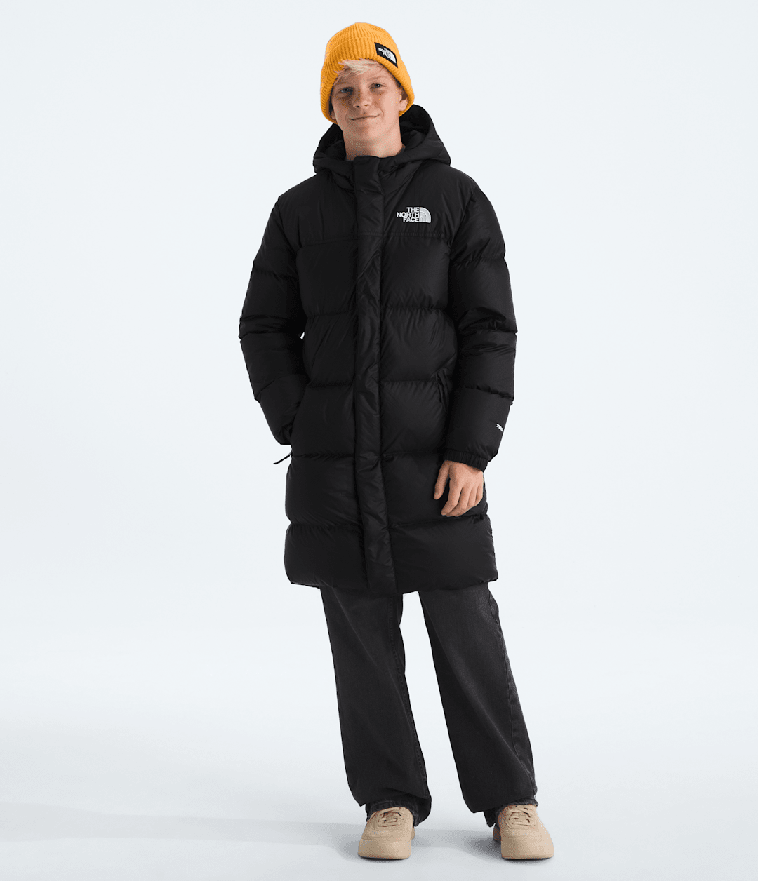 Boys’ & Girls’ Nuptse Long Parka TNF Black/TNF Black