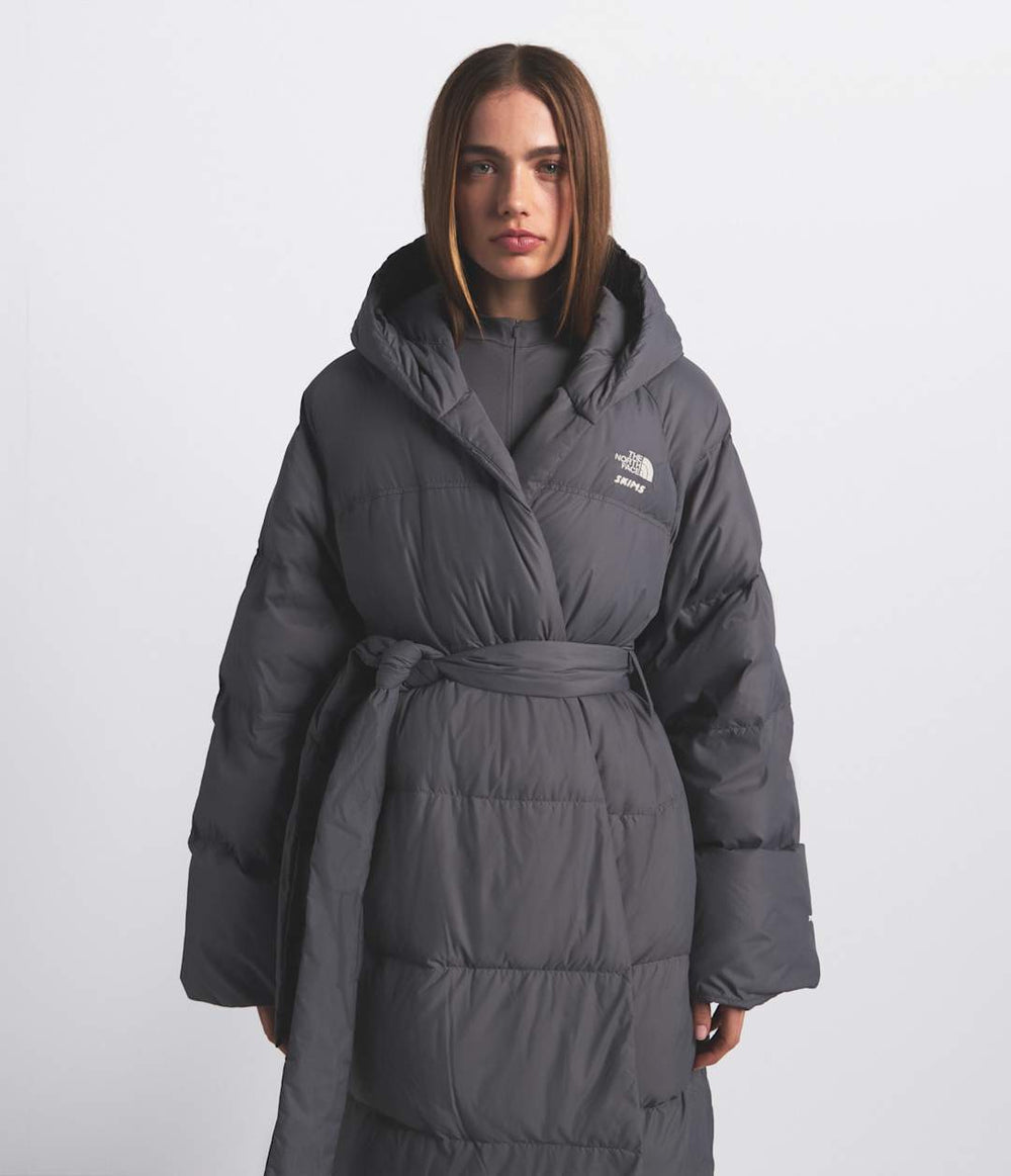 The North Face X SKIMS Women's Nuptse Wrap Parka Sk Gunmetal