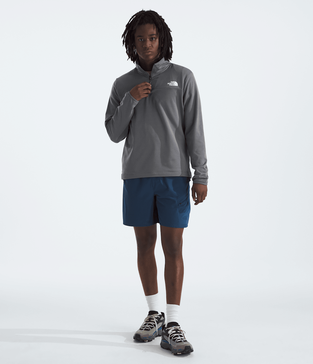 Men’s Cedar Trail Grid Fleece ¼-Zip Smoked Pearl