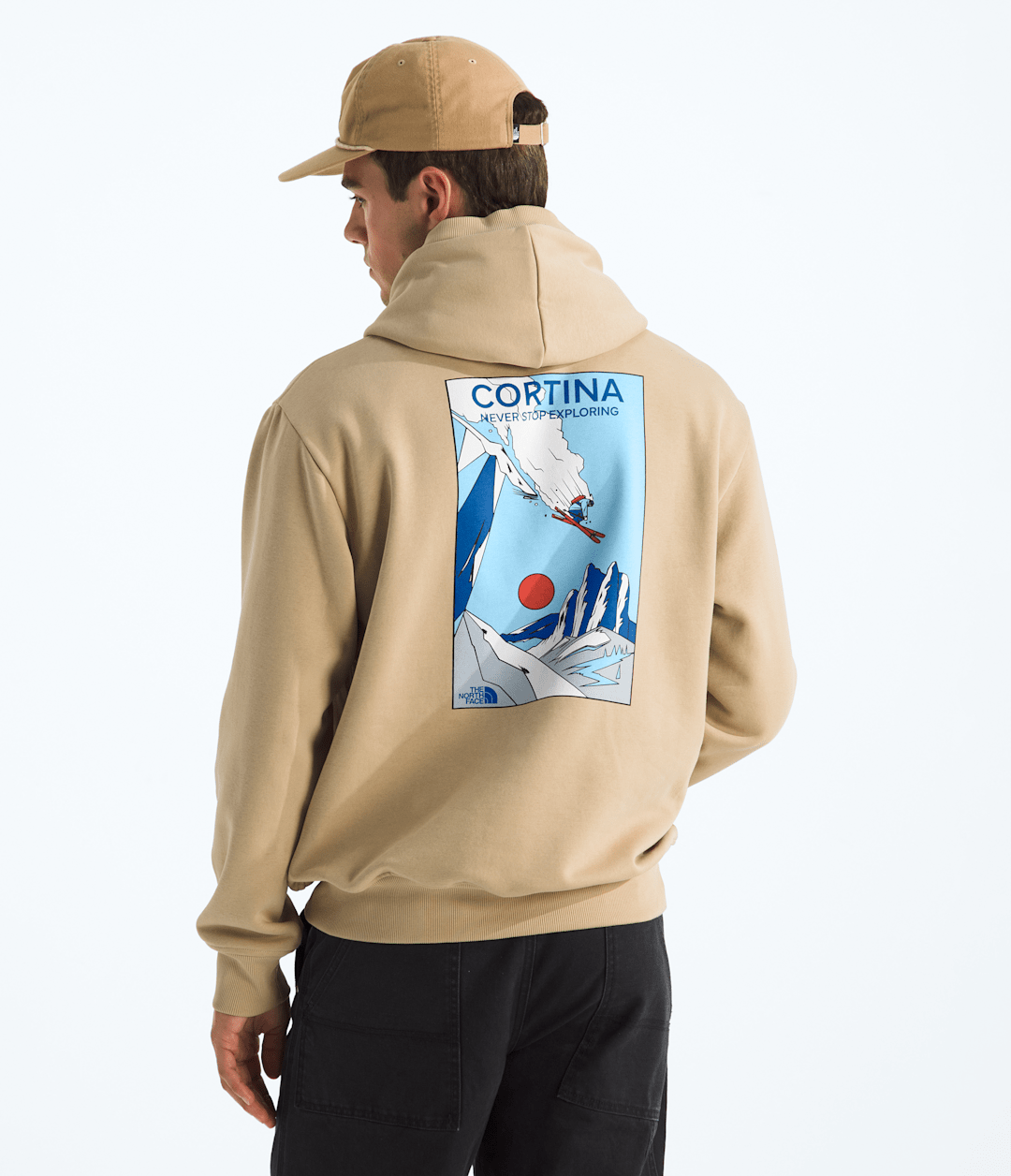 Unisex Mountain Celebration Relaxed Hoodie—Graphic Khaki Stone