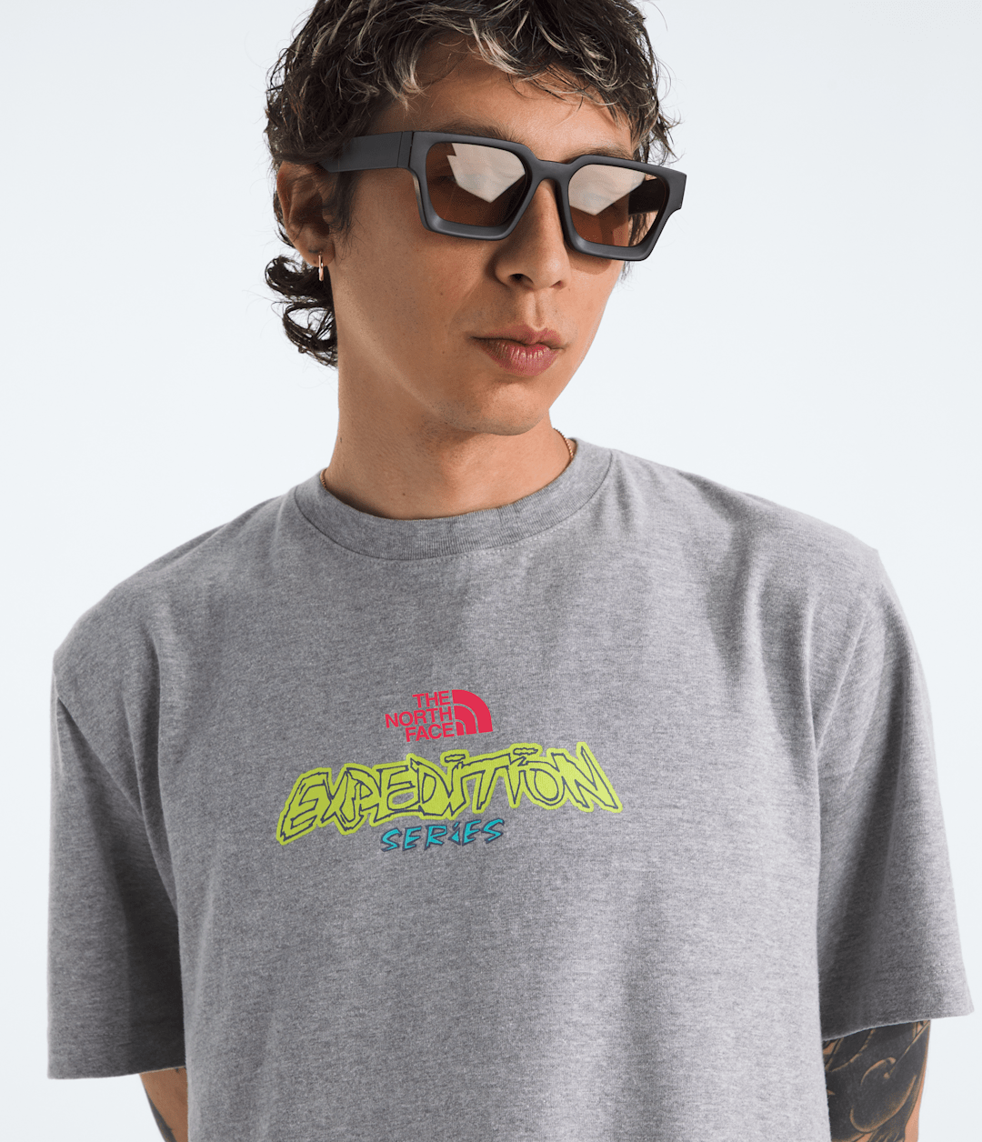 Men’s TNF™ Essential Expedition Series Short-Sleeve Tee—Graphic TNF Pale Grey Heather