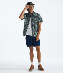 Men’s Short-Sleeve Baytrail Pattern Shirt Duck Green Prairie Flowers Print