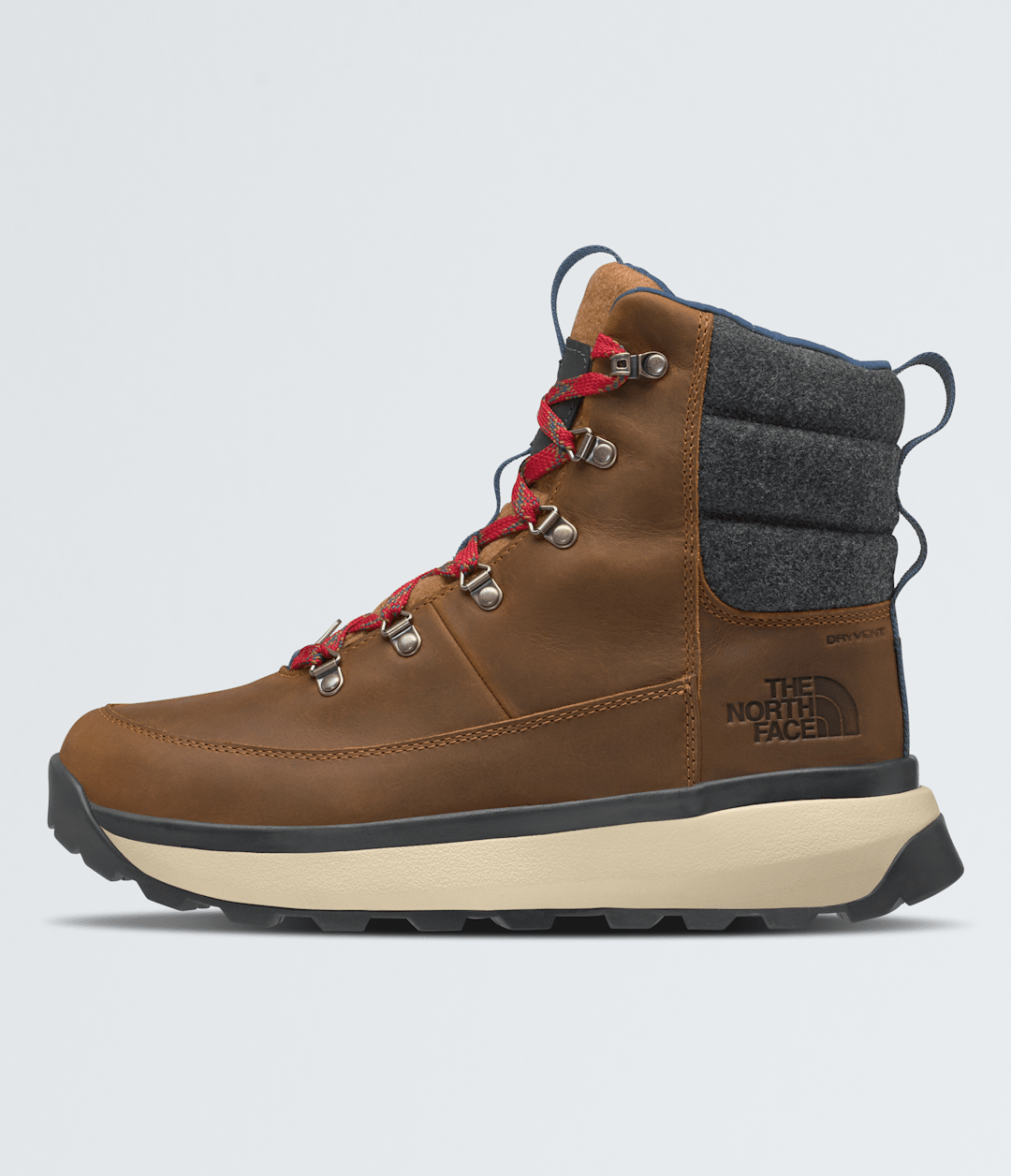 Men’s Bergen Leather Waterproof Boots Timber Tan/TNF Red