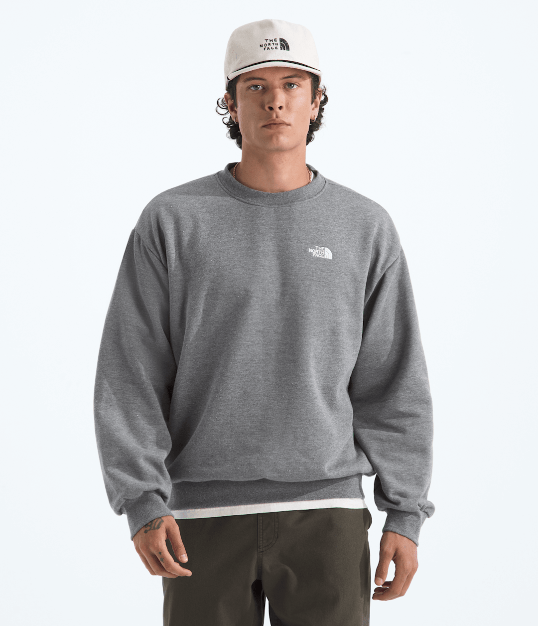 Men’s Evolution Simple Dome Oversized Crew TNF Mid Grey Heather