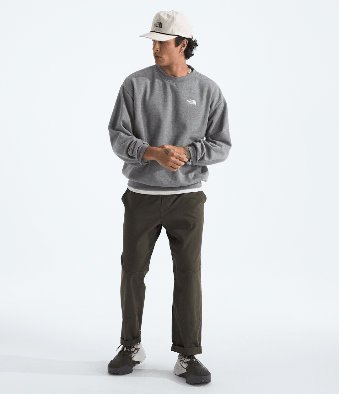 Men’s Evolution Simple Dome Oversized Crew TNF Mid Grey Heather