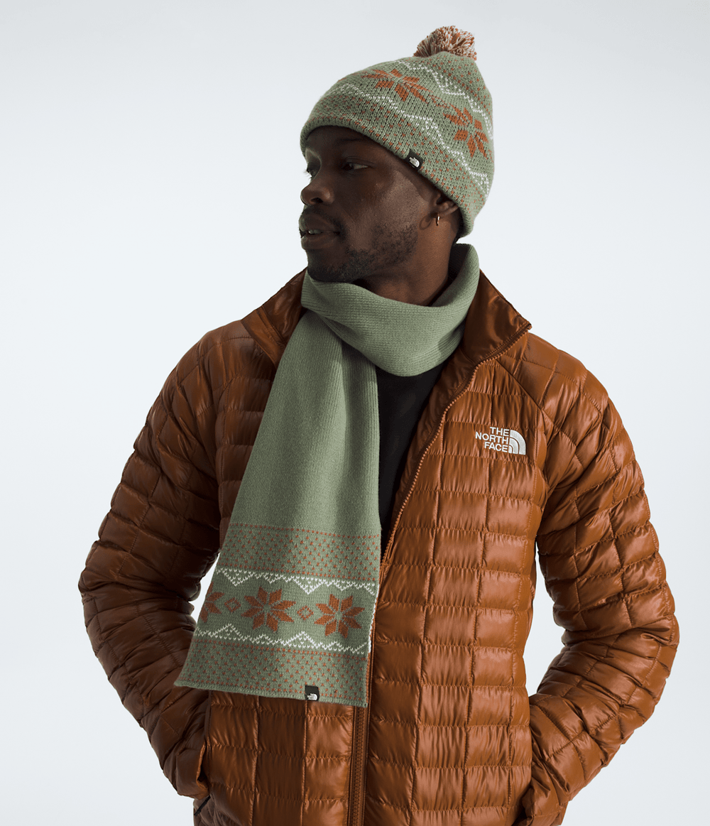 Cabin Ski Tuke And Scarf Set Bark Mist/Burnt Umber/White Dune/Pom