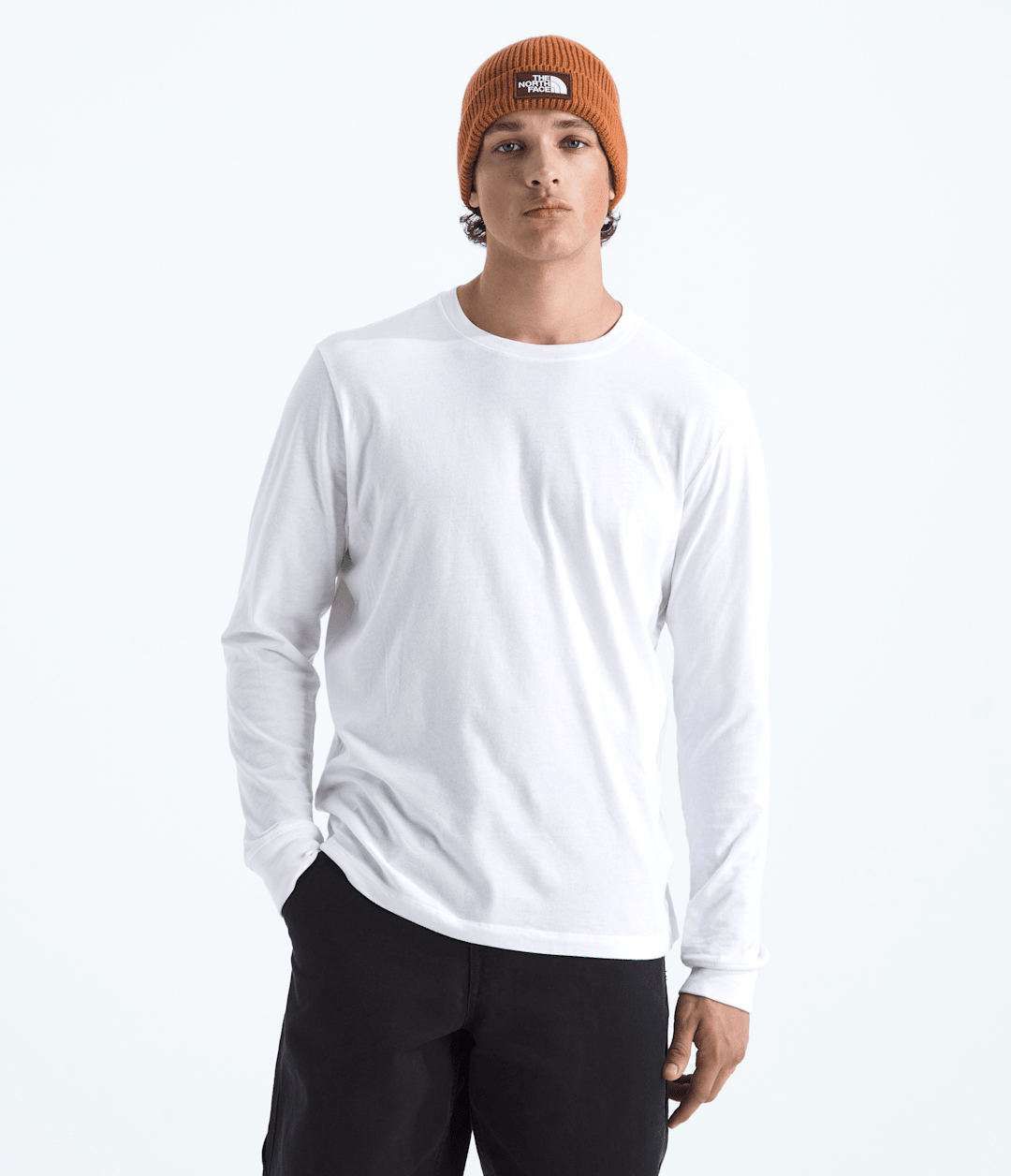 Men’s Evolution Regenerative Ink Box NSE Long-Sleeve Tee—Graphic White Dune/Summit Gold Regenerative Ink Print
