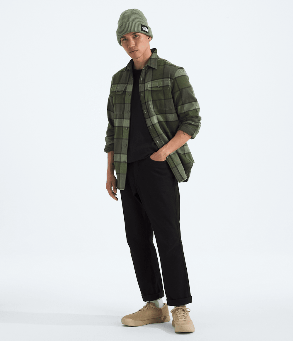Men’s Arroyo Flannel Shirt—Plaid New Taupe Green Macro Small Plaid