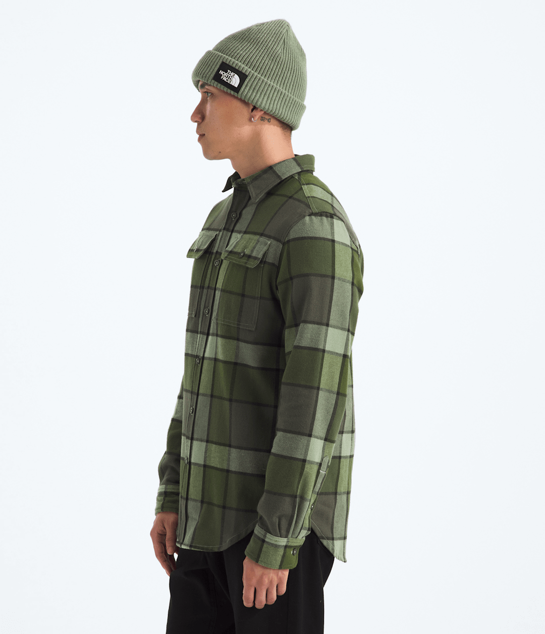 Men’s Arroyo Flannel Shirt—Plaid New Taupe Green Macro Small Plaid