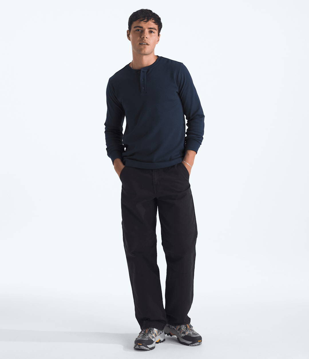 Men’s Waffle Long-Sleeve Henley Summit Navy