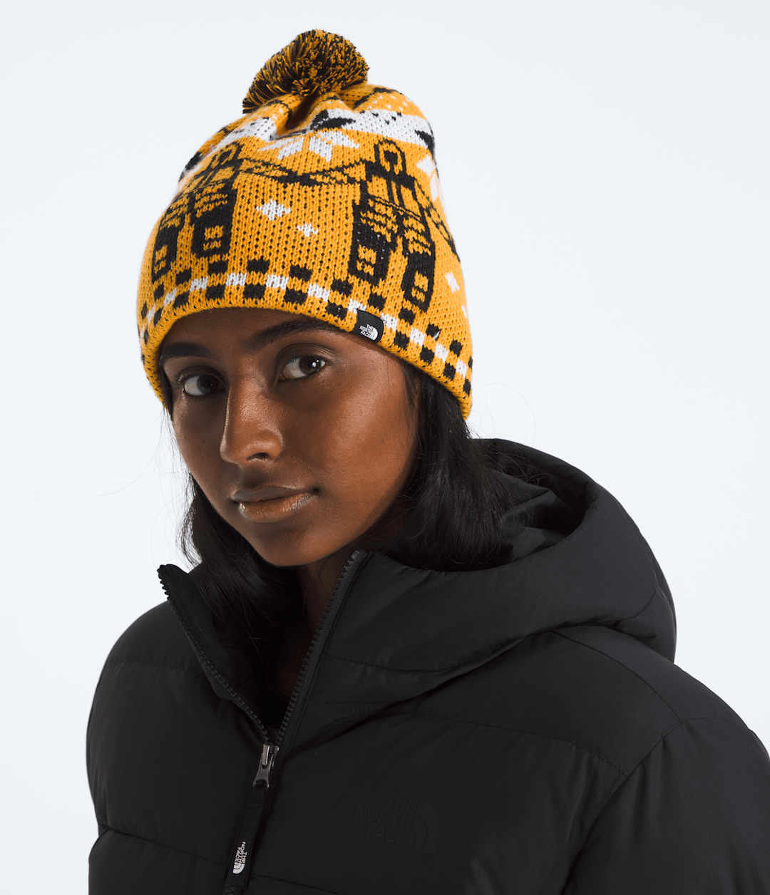 Cabin Ski Tuke Summit Gold Him Suit Jacquard/Pom