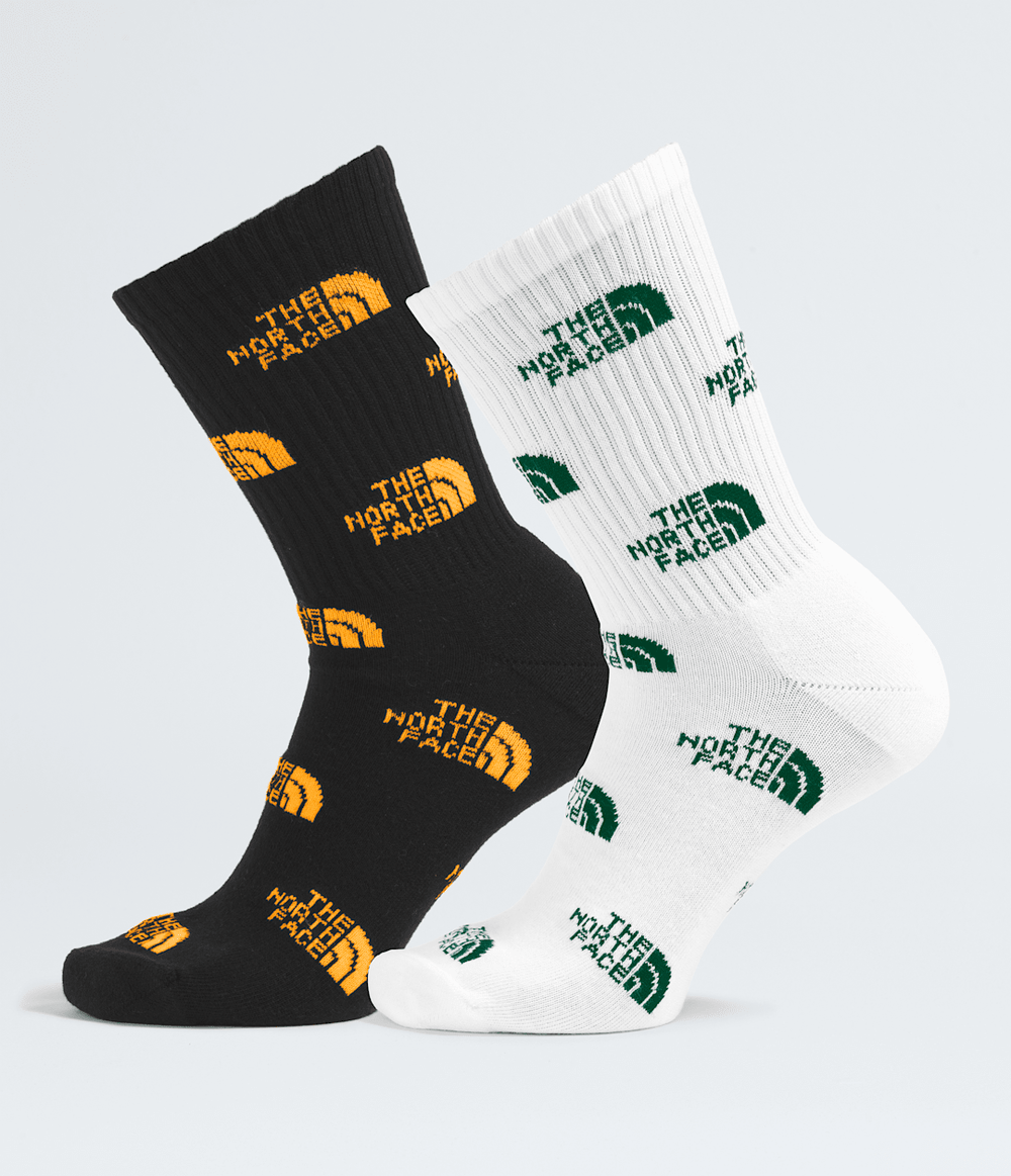 Everyday Crew Socks Logo—2P TNF Black/Summit Gold/TNF White/Hunter Green