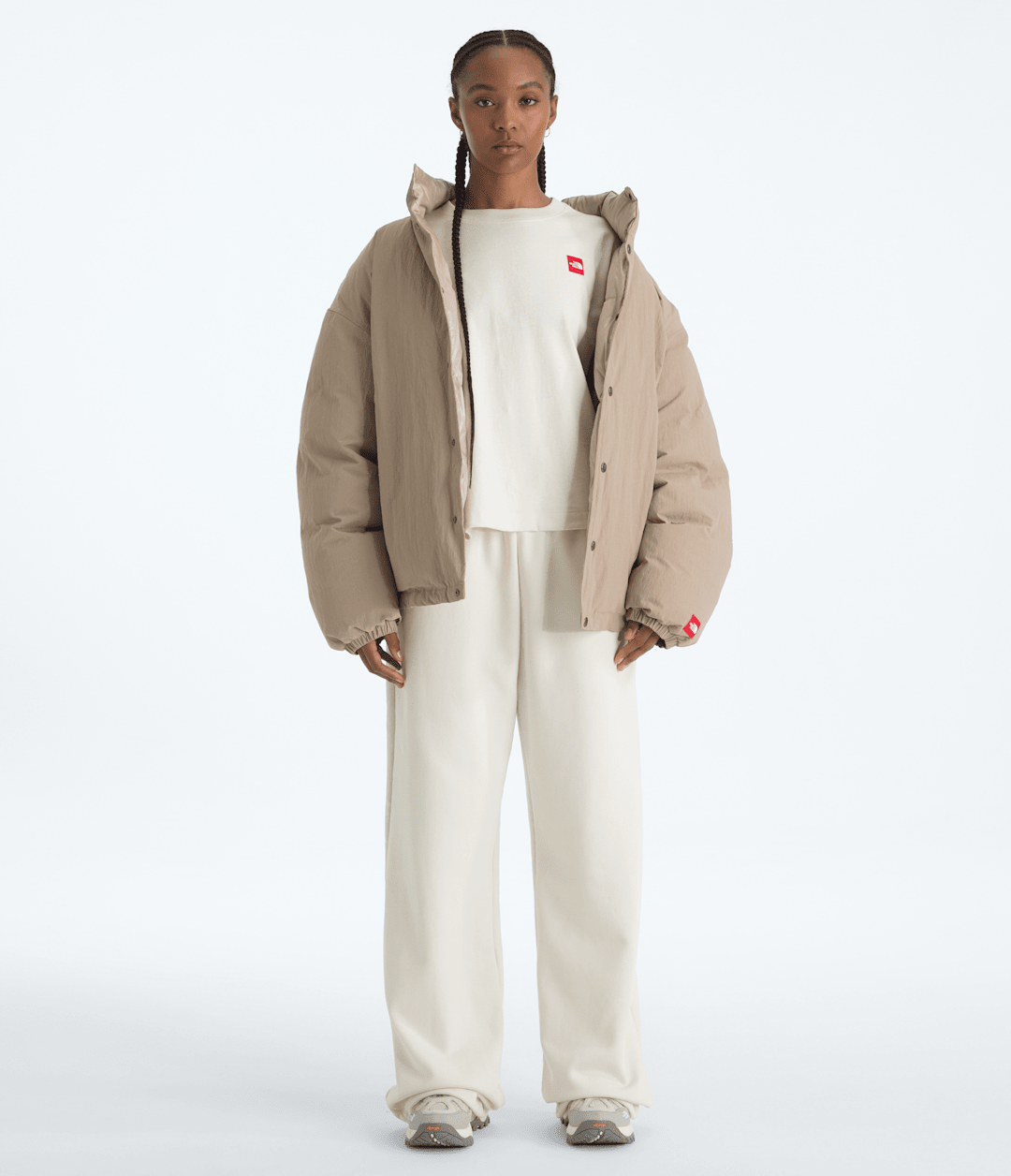 Women’s TNF™ Red Box Short-Sleeve Boxy Tee White Dune