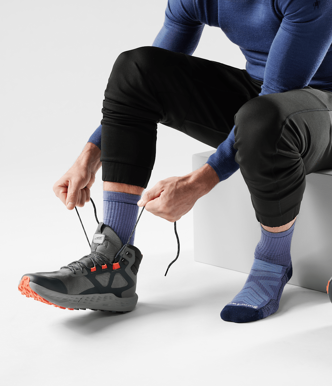 TNF X Smartwool HIKE Light Cushion Crew Socks NIGHTFALL BLUE