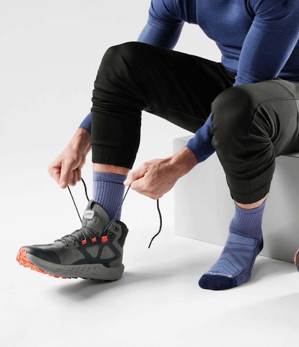TNF X Smartwool HIKE Light Cushion Crew Socks NIGHTFALL BLUE
