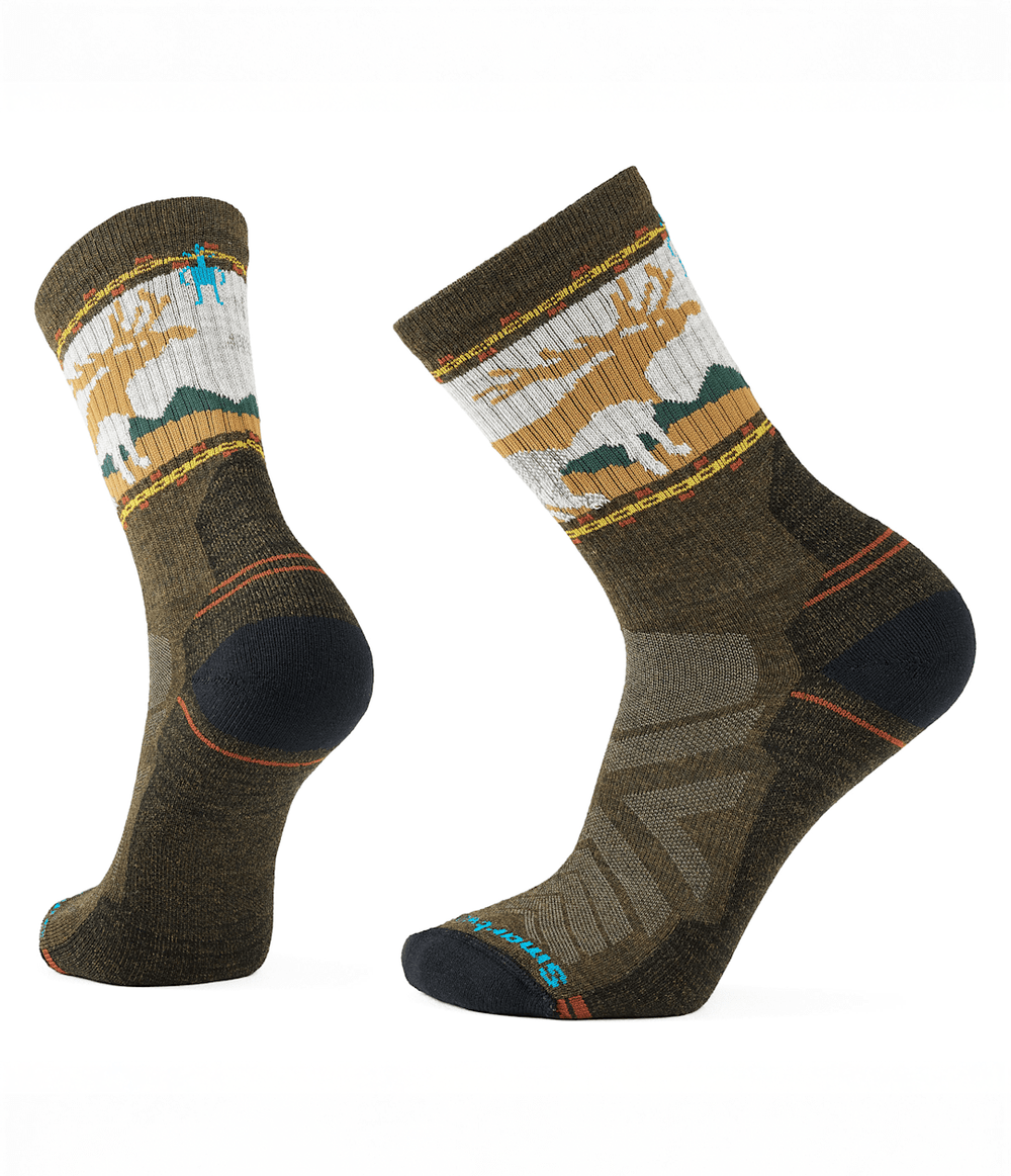 TNF X Smartwool HiKE Light Cushion Mountain Moose Crew Socks MLITARY OLIVE