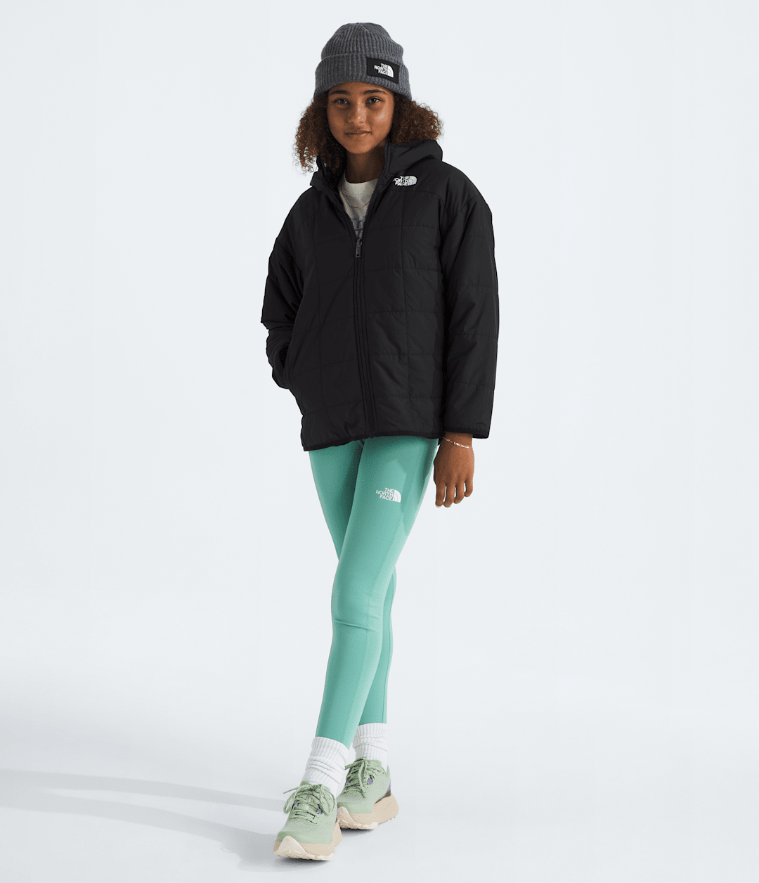 Girls’ Reversible Shasta Short Parka TNF Black