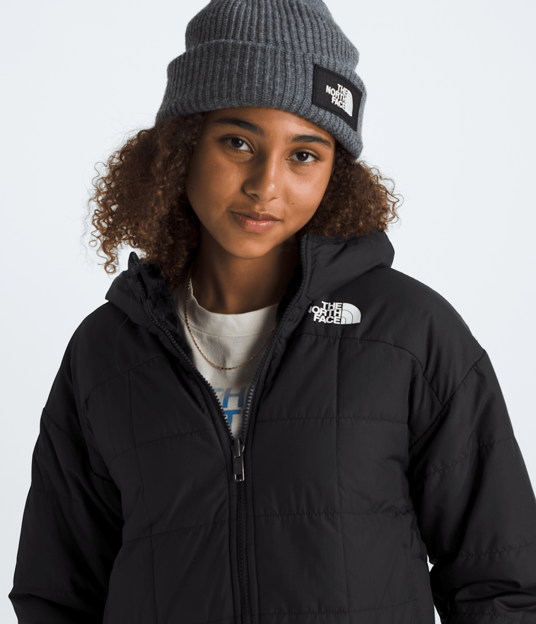 Girls’ Reversible Shasta Short Parka TNF Black