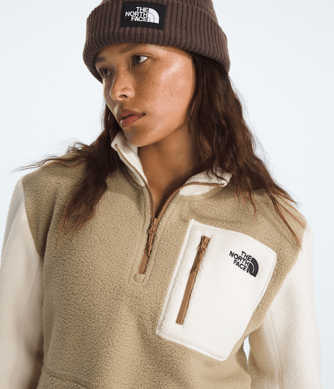 Women’s Yumiori ¼-Zip Jacket Khaki Stone/White Dune/Utility Brown