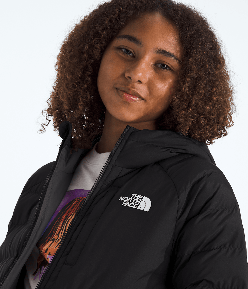 Girls’ Reversible Perrito Hooded Jacket TNF Black/Smoked Pearl