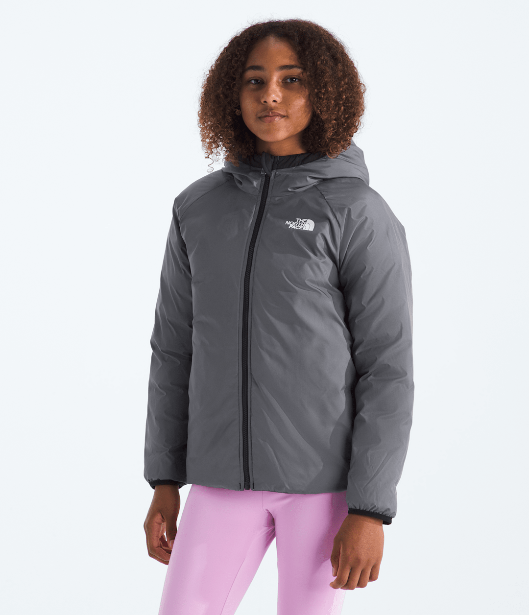 Girls’ Reversible Perrito Hooded Jacket TNF Black/Smoked Pearl